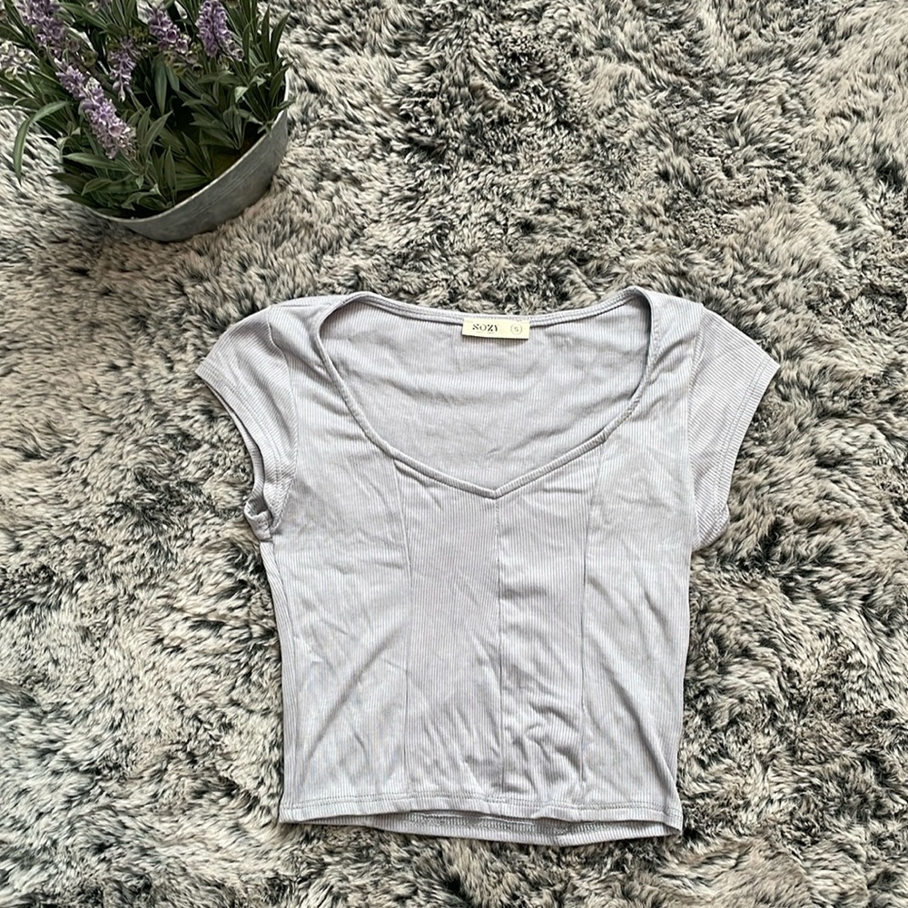 Sozy lavender crop top, corset style. Super soft!